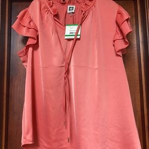 Spring ready! Anne Klein ruffle blouse